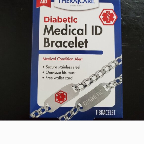 🆕 Diabetic Medical Alert Bracelet, features recognized medical symbol - Picture 1 of 6